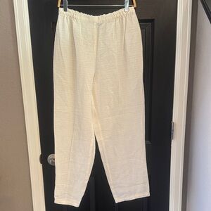 Eileen Fisher Off-White Relaxed Pants